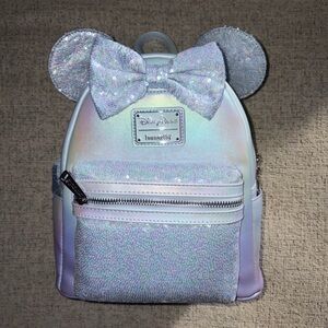 Disney Parks Loungefly 2025 Sequined Winter Blue Mini Backpack - NWT